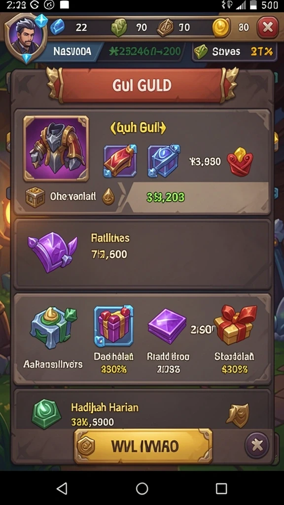 Tangkapan layar dari karakter unik dalam game.