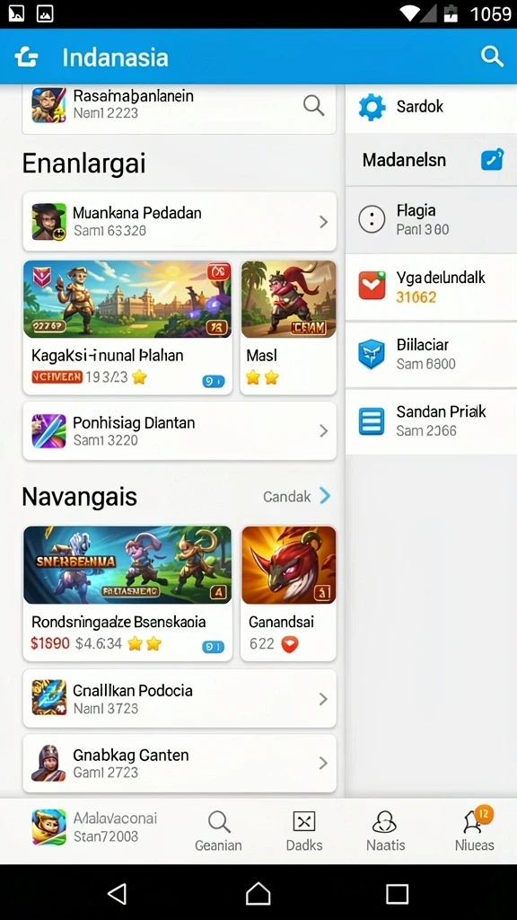 Tampilan antarmuka permainan yang user-friendly.