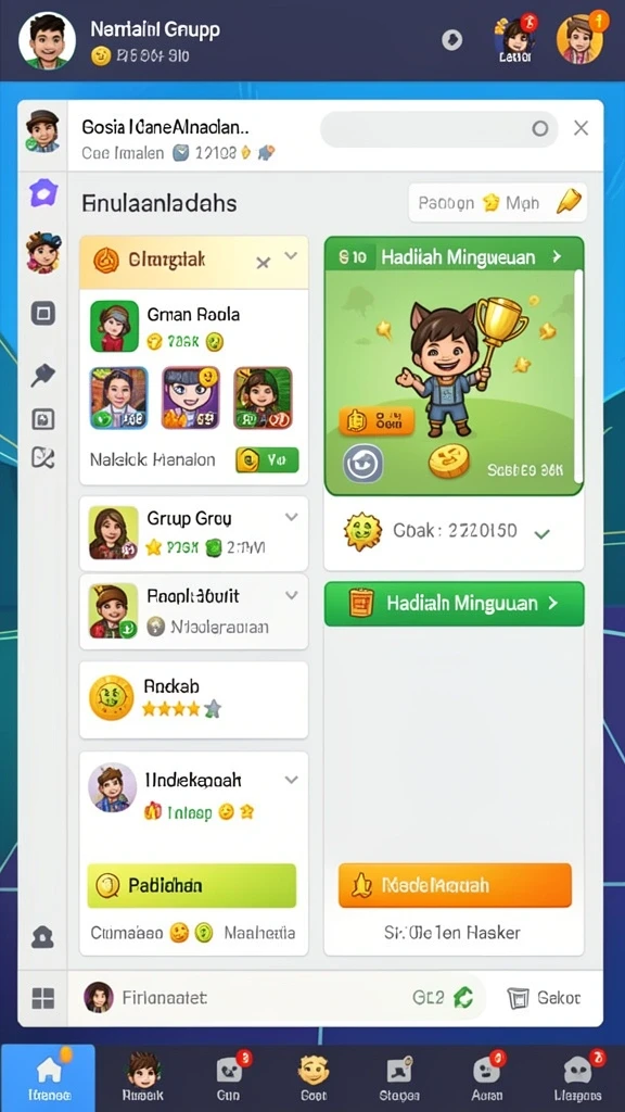 Tampilan awal game dengan karakter yang menarik.