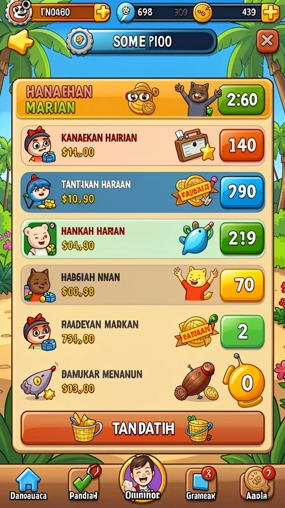 Antarmuka permainan yang intuitif dan menarik.