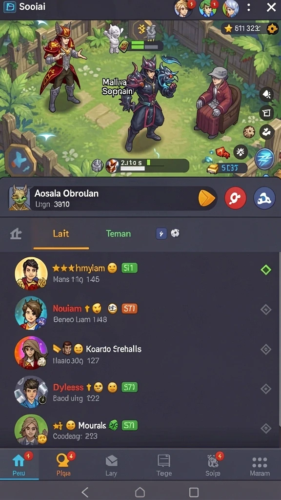Fitur multiplayer yang mendukung bermain bersama teman.
