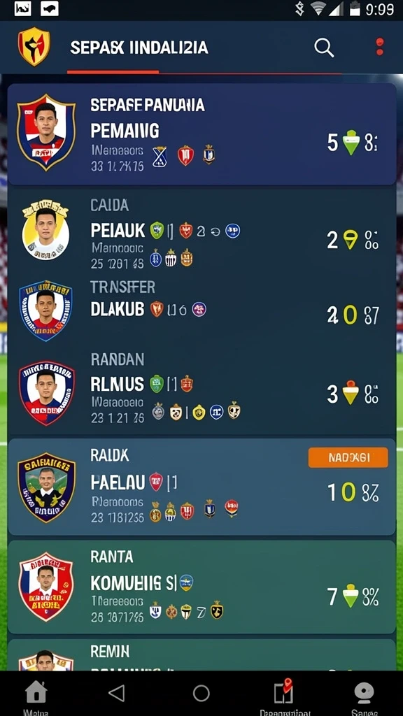 Mode permainan turnamen yang seru dan kompetitif.